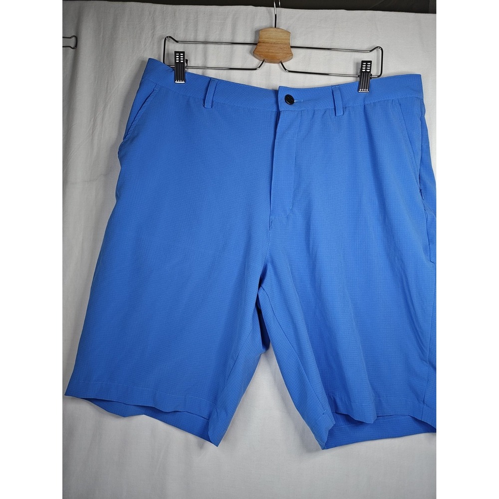 Black Clover Men's Golf Shorts Size 36 Blue Stretch Flat Front Lightweight